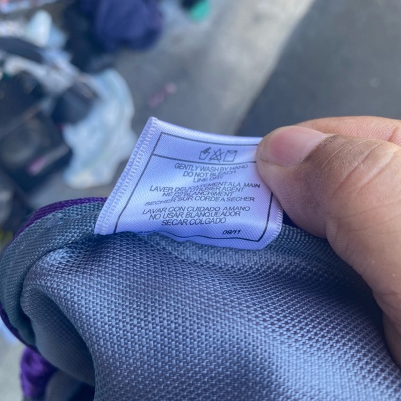 ADIDAS Drawstring Bag Women’s Purple Grayb Mini Backpack Shoe Mesh Gym - Picture 13 of 15